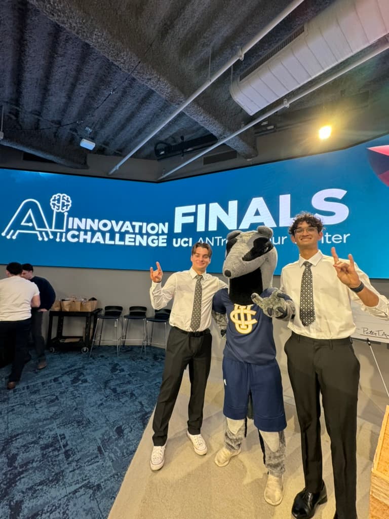 Photo with David at UCI Ai Innovation Challenge