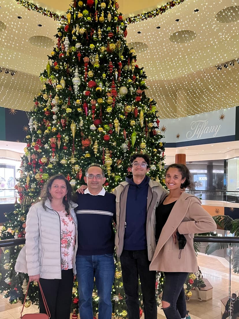 Photo of me and my family in South Coast Plaza for Christmas.