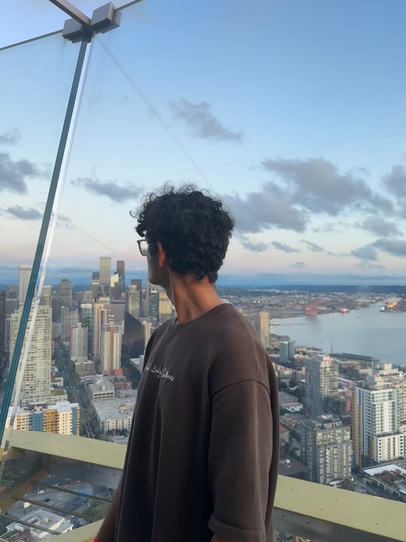 A Picture of the back of my head at the Space Needle in Seattle