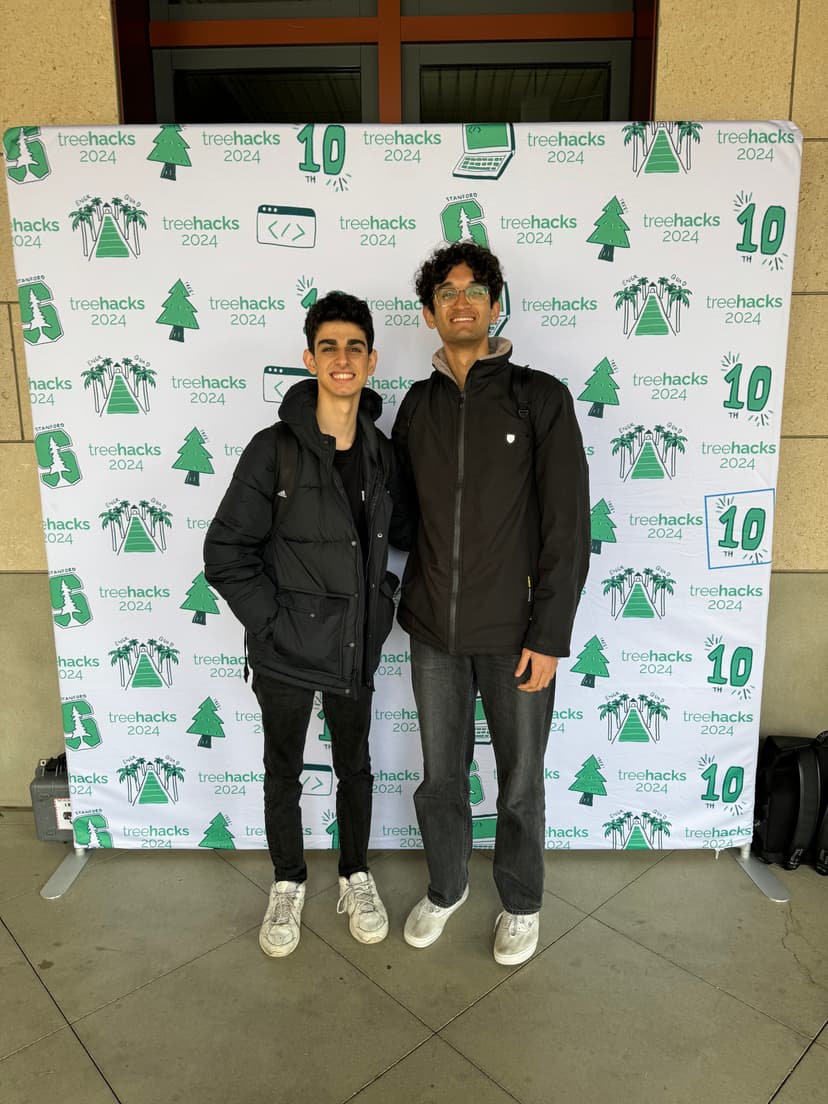 Photo with Bardia at Treehacks in Stanford University